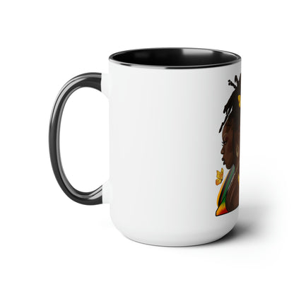 Black History Queen Two-Tone Coffee Mugs, 15oz