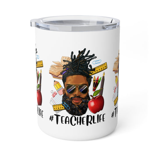 Teacher Life - Male Insulated Coffee Mug, 10oz