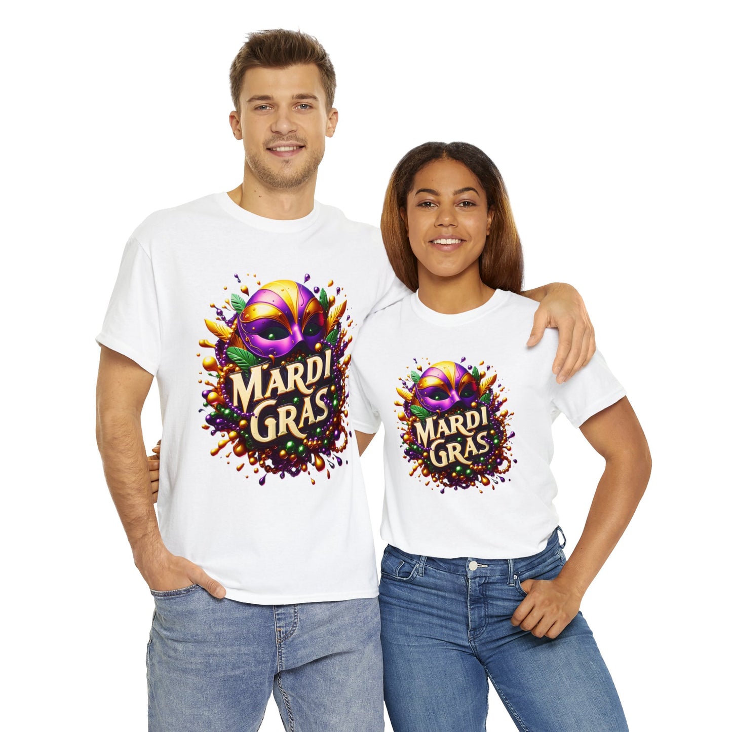 Mardi Gras 3 Unisex Heavy Cotton Tee