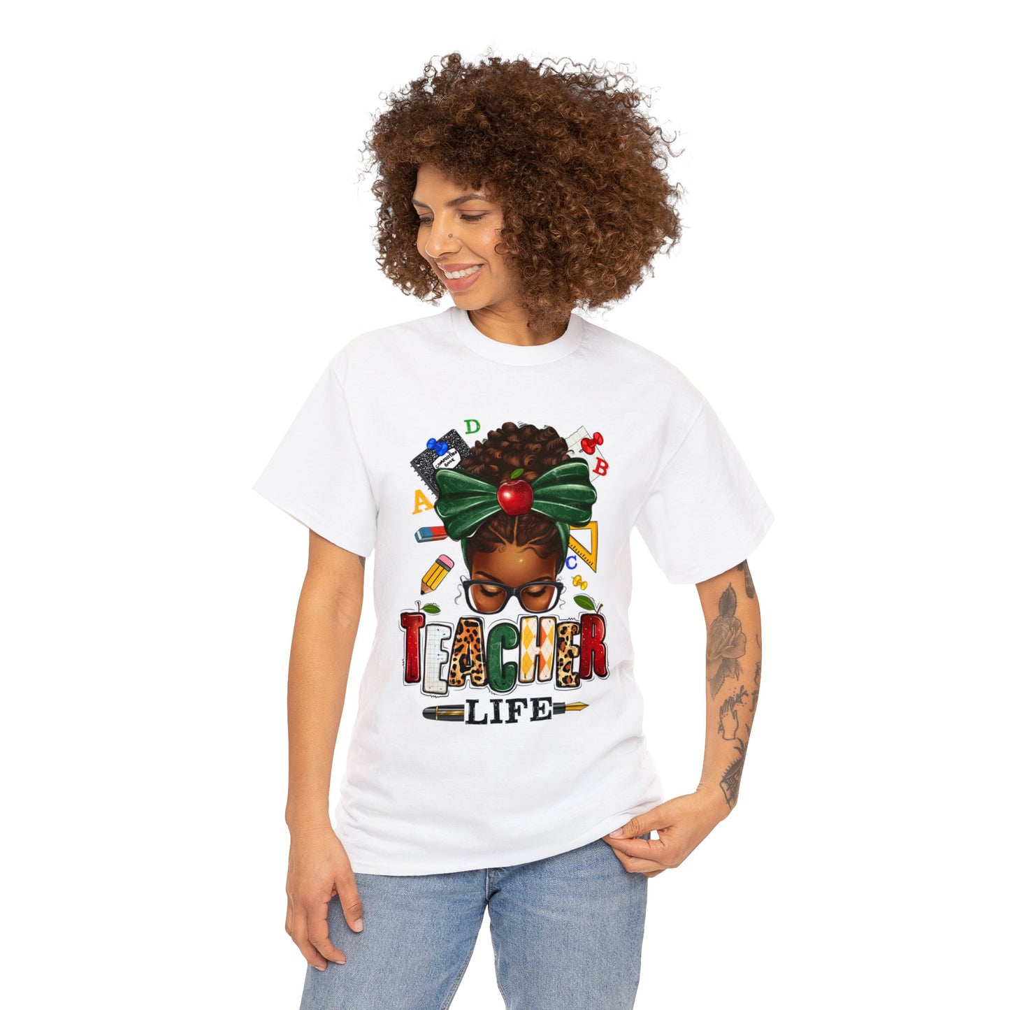 Teacher Life Queen Unisex Heavy Cotton Tee