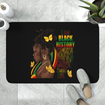 Black History Queen Memory Foam Bath Mat