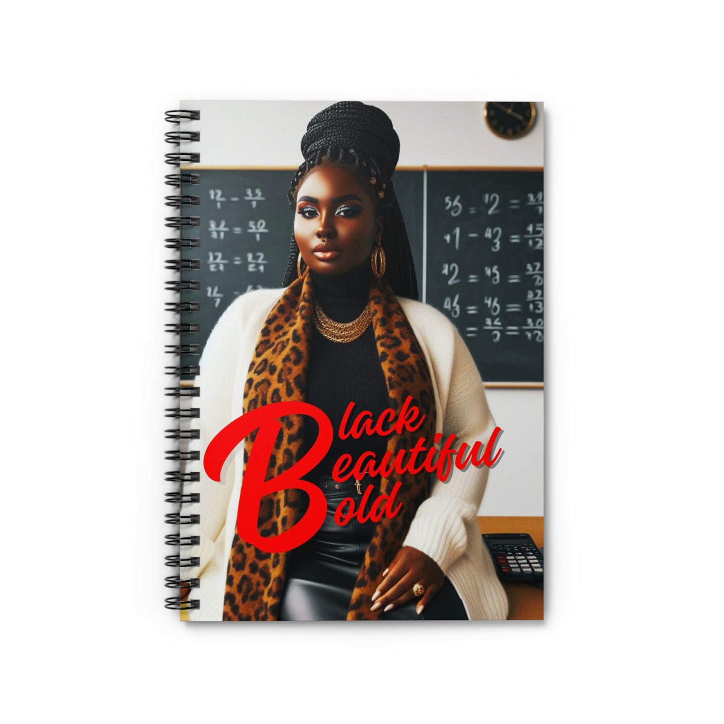 Black Beautiful Bold Spiral Mini Notebook - Ruled Line