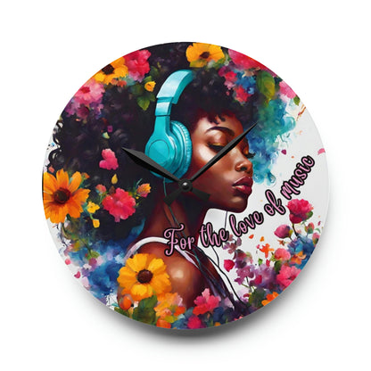 For the Love of Music Acrylic Wall Clock