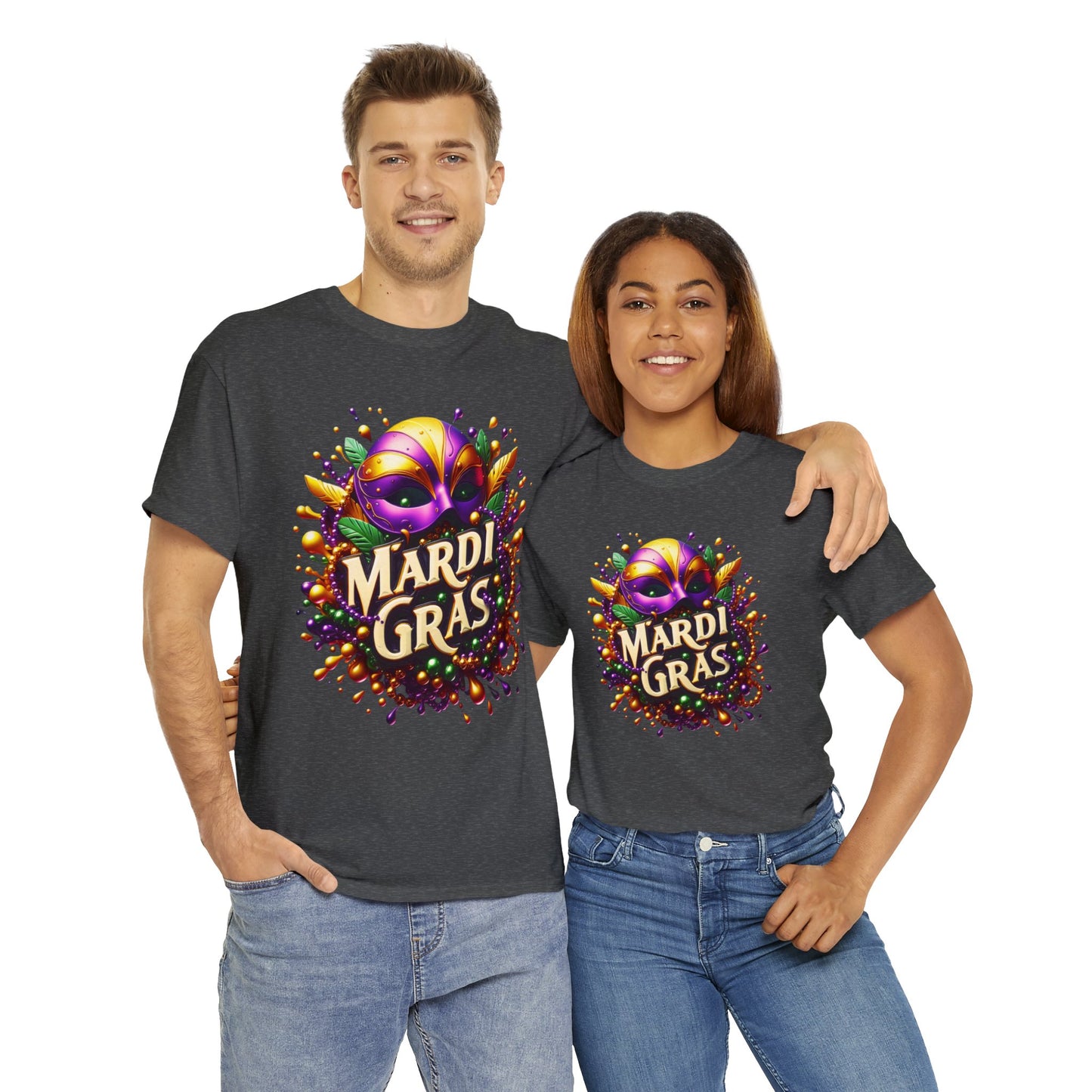 Mardi Gras 3 Unisex Heavy Cotton Tee