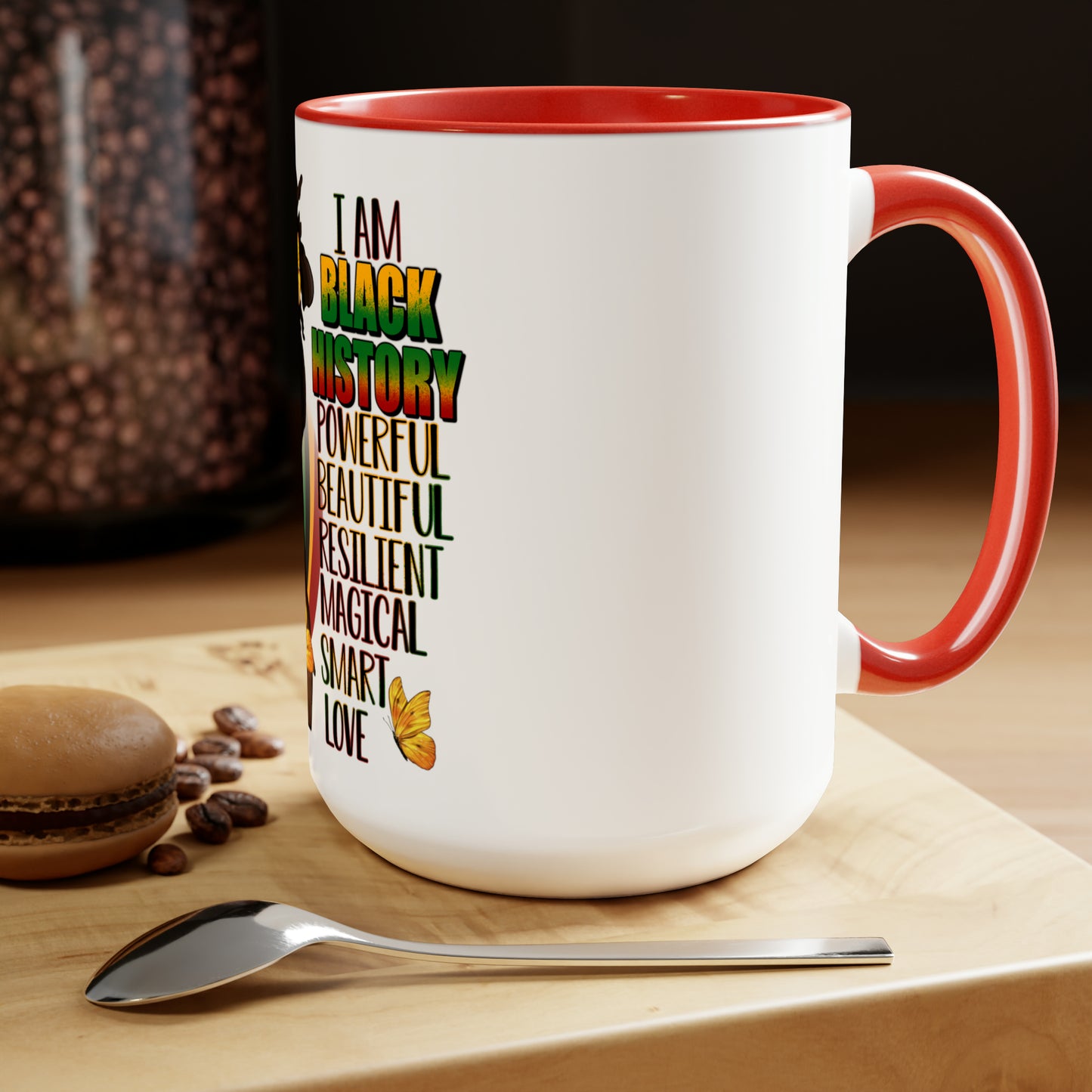 Black History Queen Two-Tone Coffee Mugs, 15oz