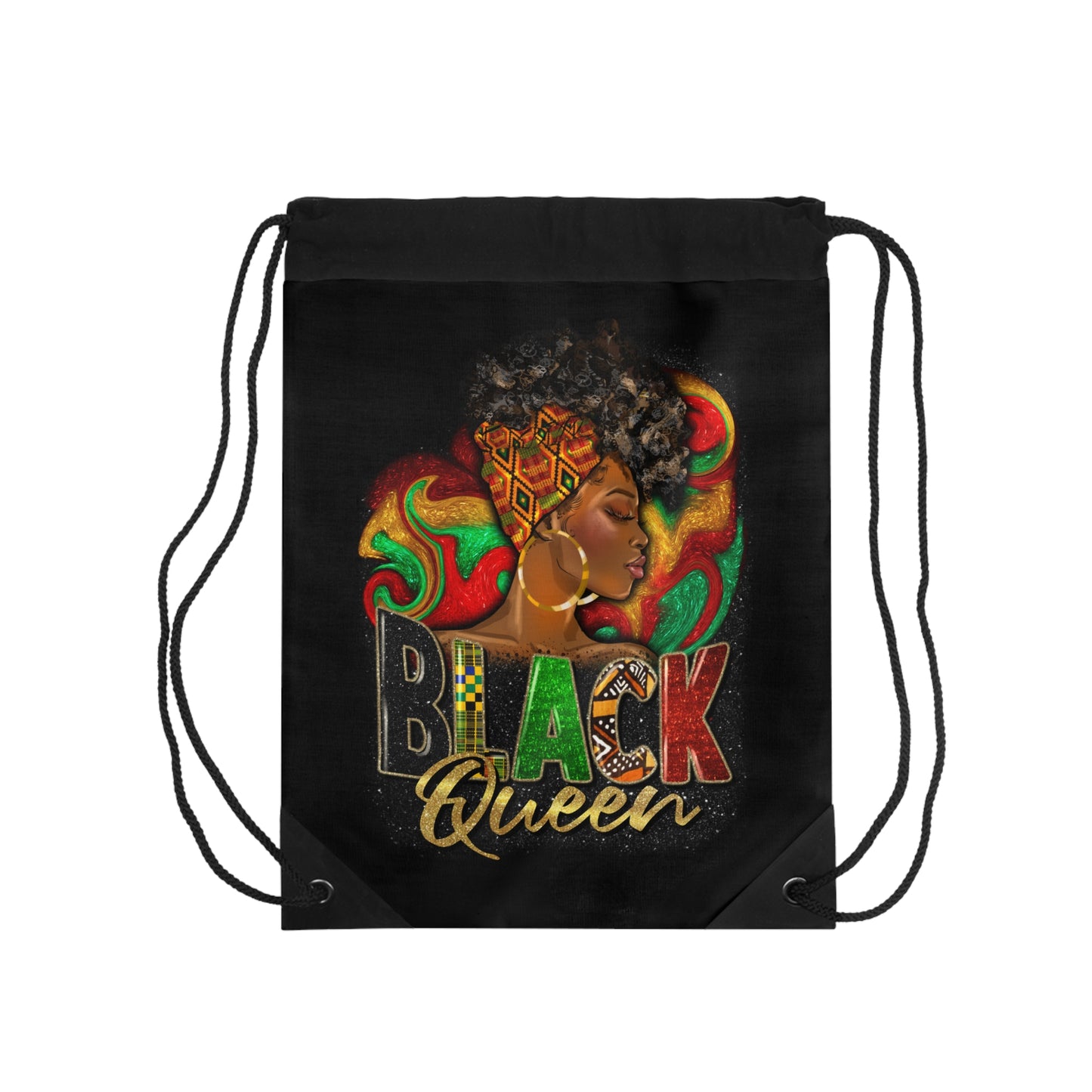 Black Queen Drawstring Bag