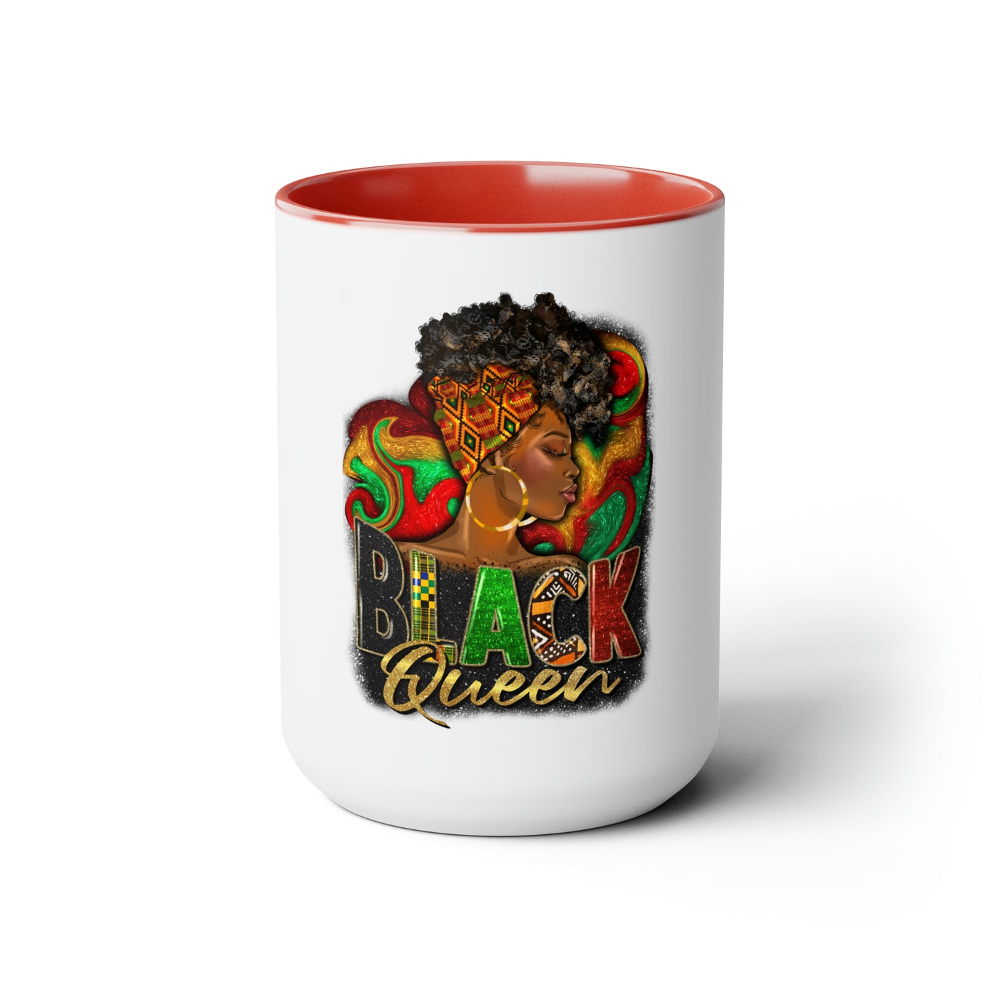 Black Queen Two-Tone Coffee Mugs, 15oz