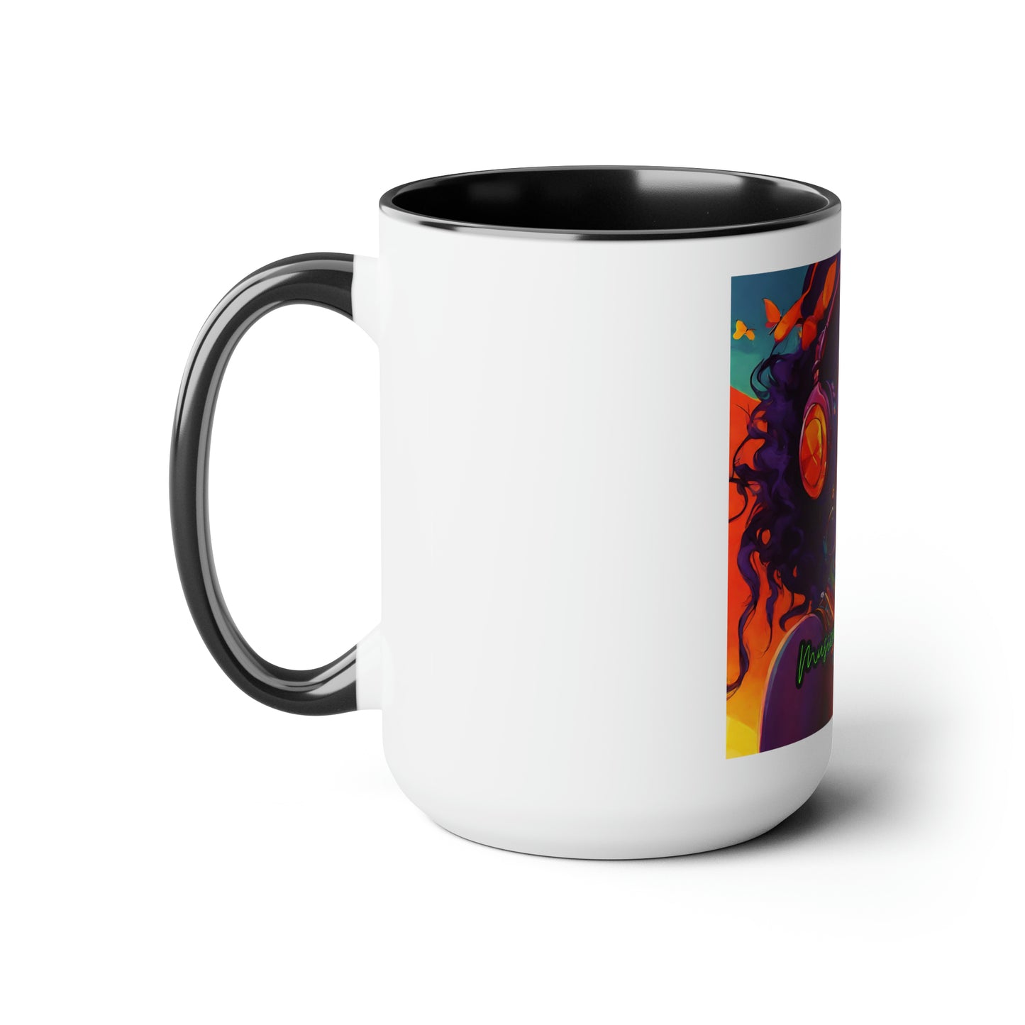 Musically Inclined Two-Tone Coffee Mugs, 15oz