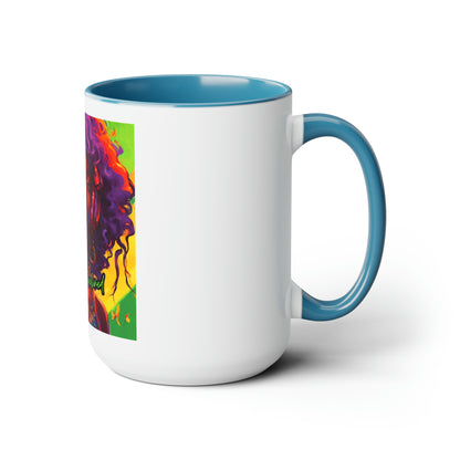 Musically Inclined Two-Tone Coffee Mugs, 15oz