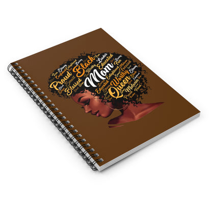 Black Mom Spiral Mini Notebook - Ruled Line