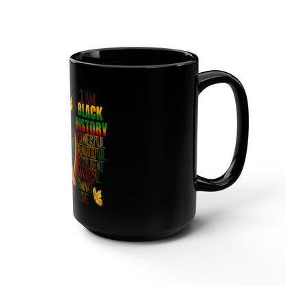 Black History Queen Black Mug, 15oz