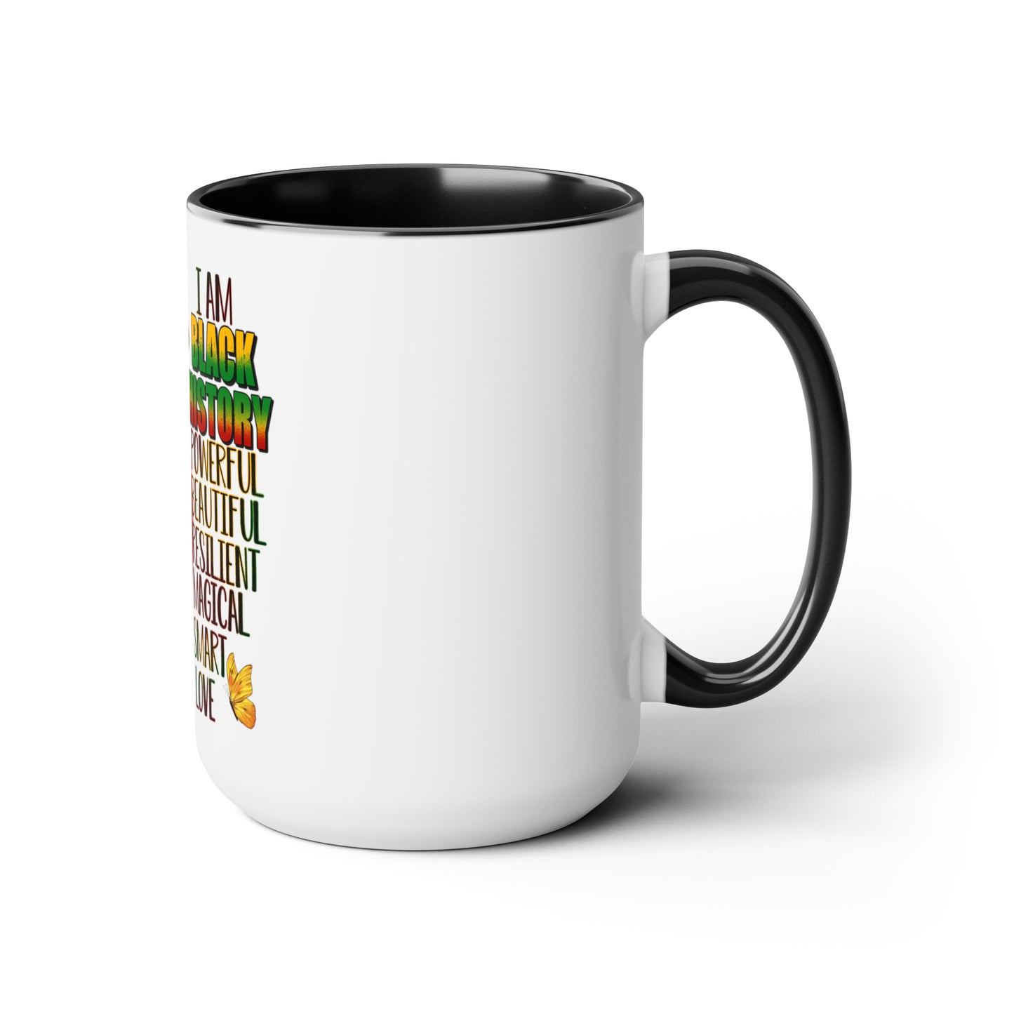 Black History Queen Two-Tone Coffee Mugs, 15oz