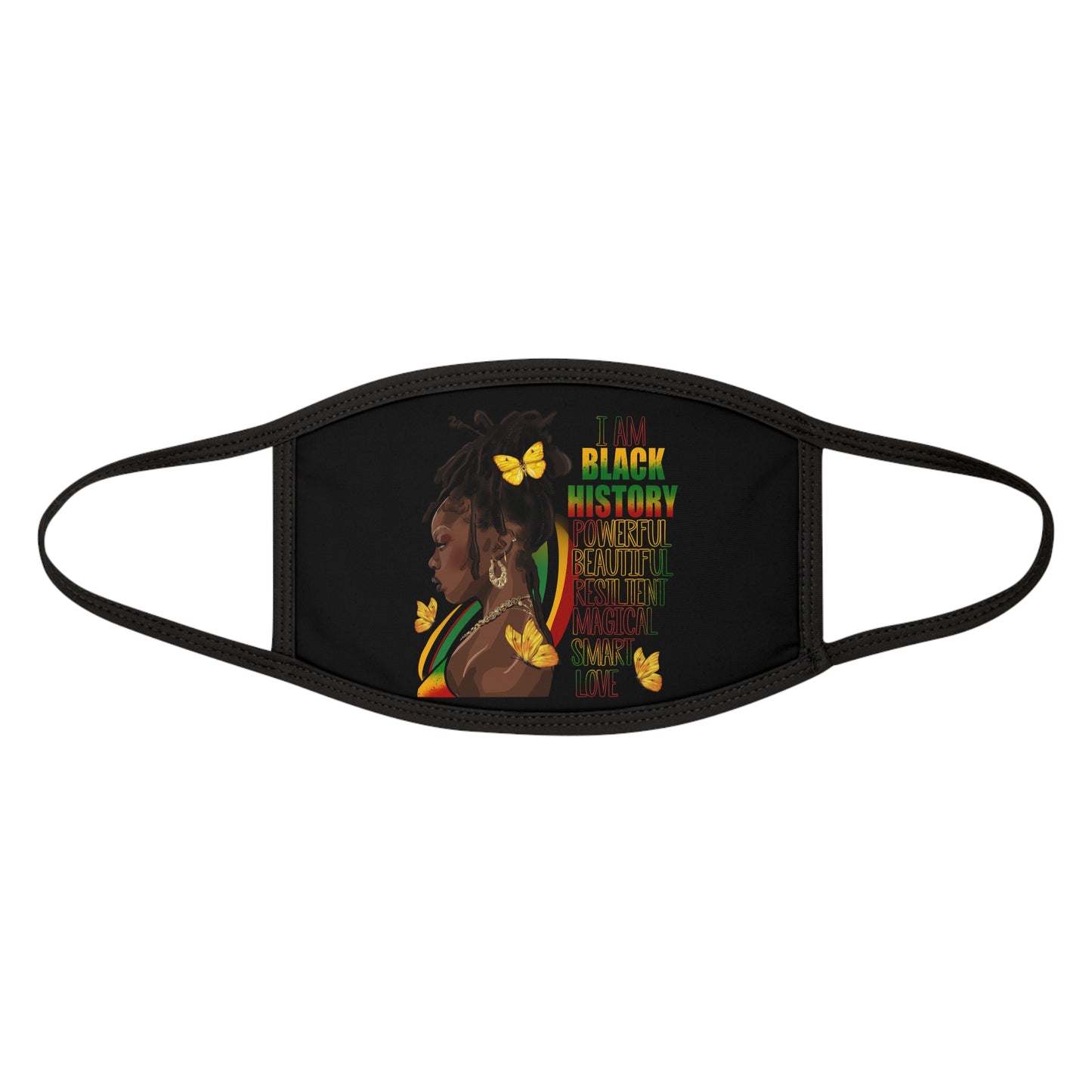 Black History Queen Mixed-Fabric Face Mask